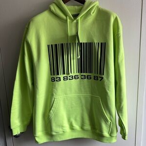 Vetements Neon Green Barcode Hoodie NWT